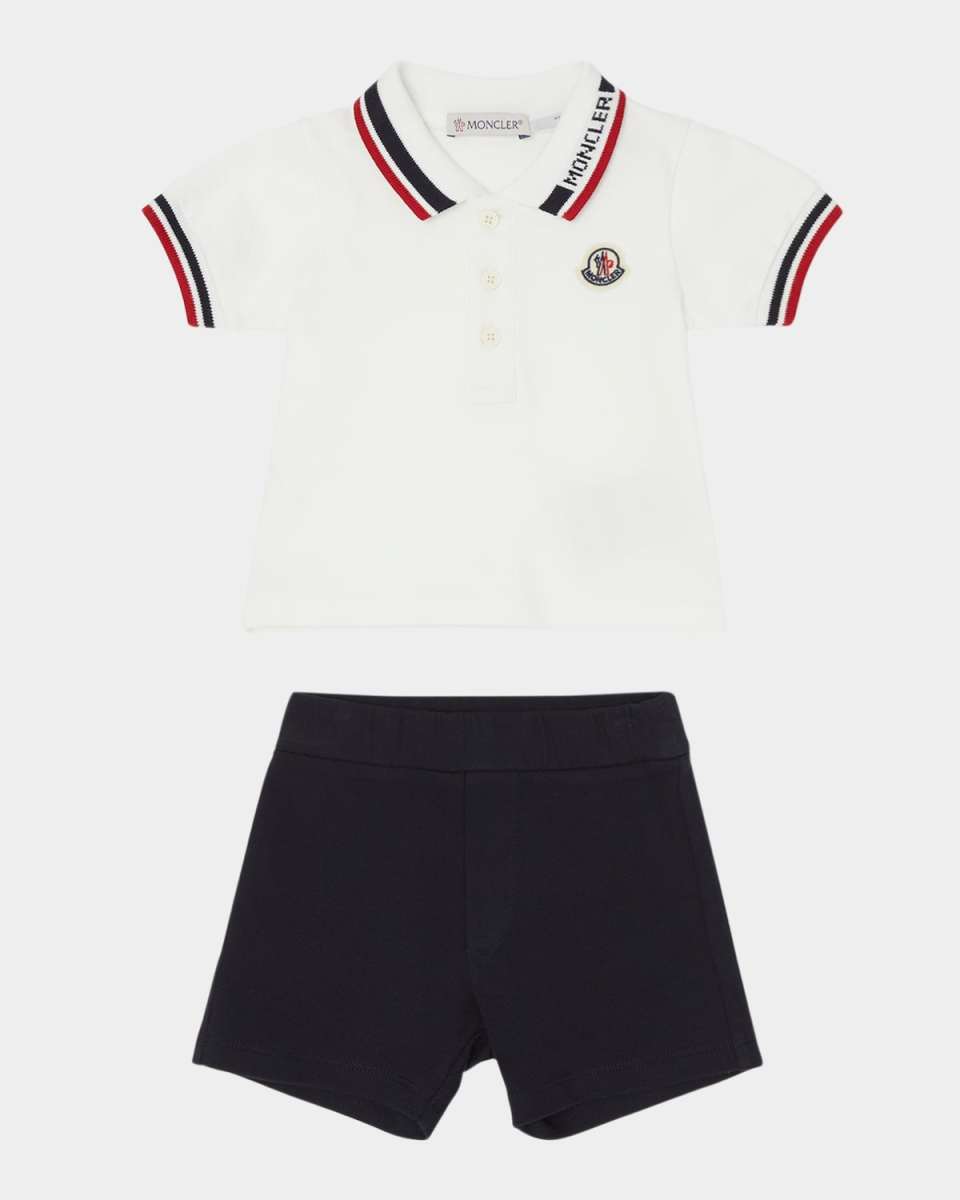 Boy's Short-Sleeve Polo Shirt and Shorts Set, Size 6M-
